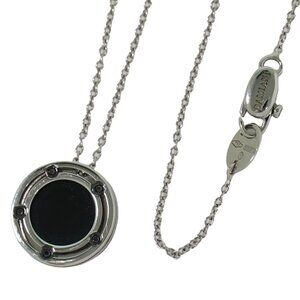 DAMIANI D Side Necklace Diamond Black Diamond Onyx 750 White Gold 5.2g